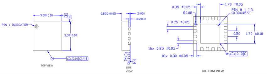 Mechanical Drawing - Qorvo QPL1841 Single-Ended MMIC RF Amplifier ICs